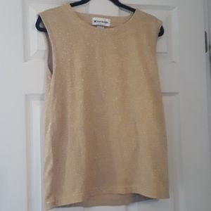 VTG Bob Mackie Glitter Gold Shell Tank Size Large